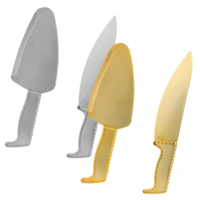 SET ESPATULA Y CUCHILLO PARA TORTA X10 SURTIDOS PLATEADO Y DORADO